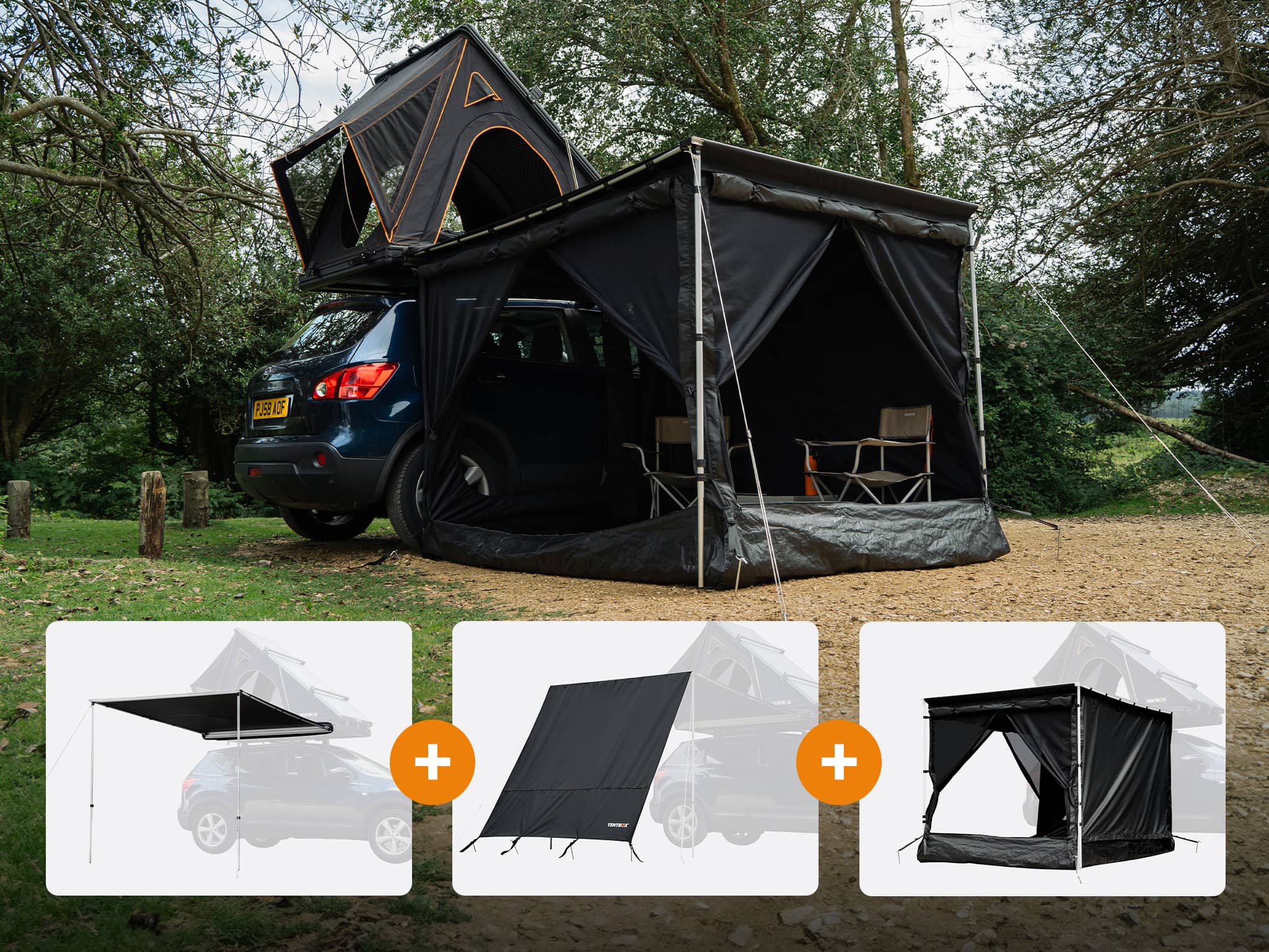 Shirati Outdoor Awning Room Bundle – Waterproof Car Side Tent Shelter